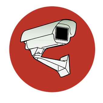 Security Camera Icon Red Background