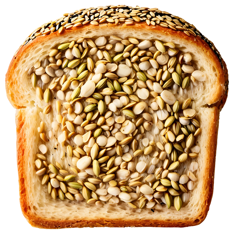 Seed Topped Bread Slice Png Byu59