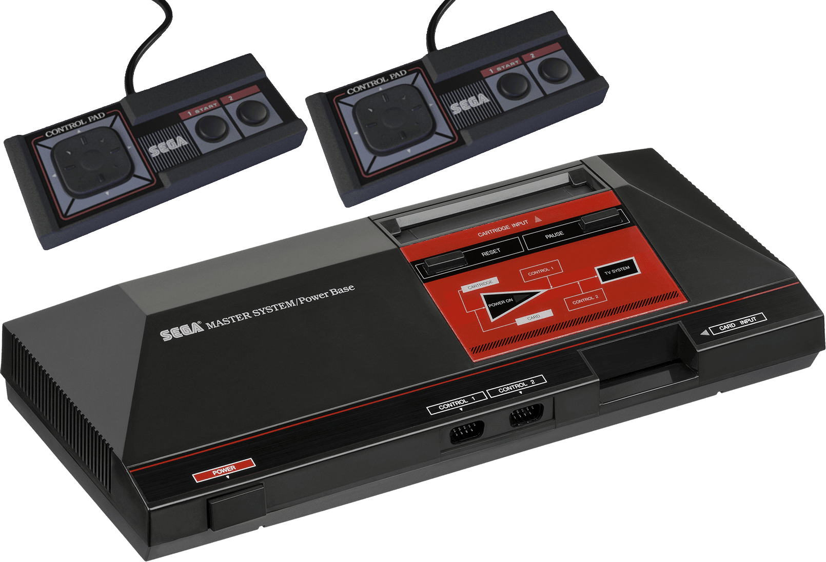 Sega Master System Consoleand Controllers