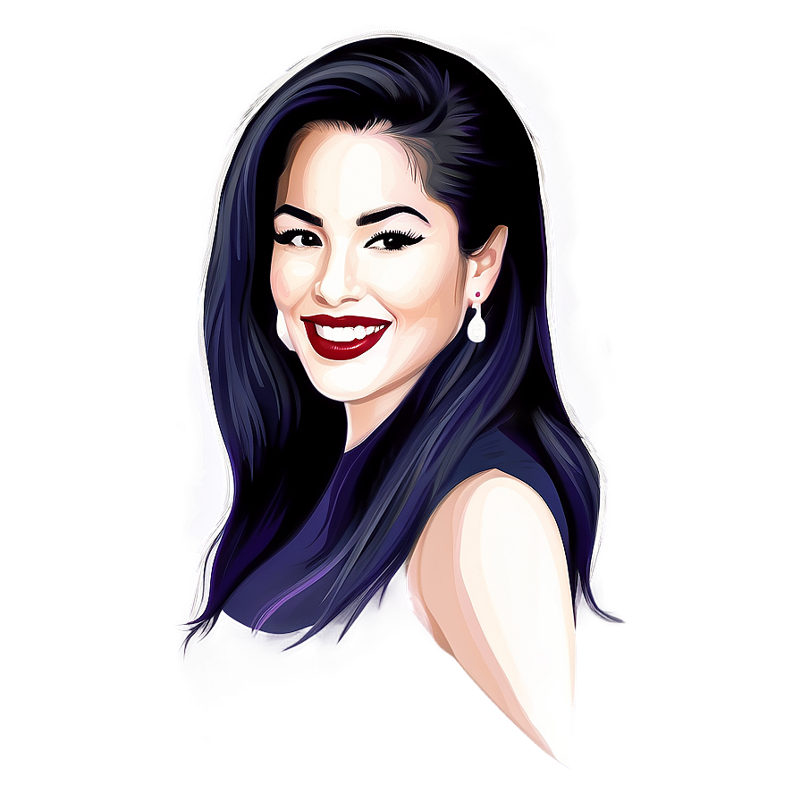 Selena Quintanilla Fan Art Illustration PNG 06112024 PNG with transparent background