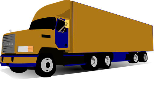 Semi Truck Illustration PNG with transparent background
