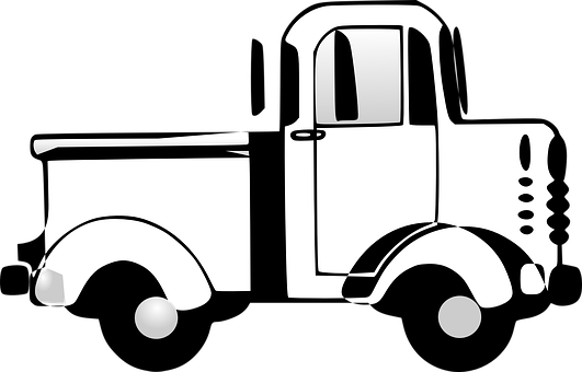 Semi Truck Silhouette Graphic PNG with transparent background