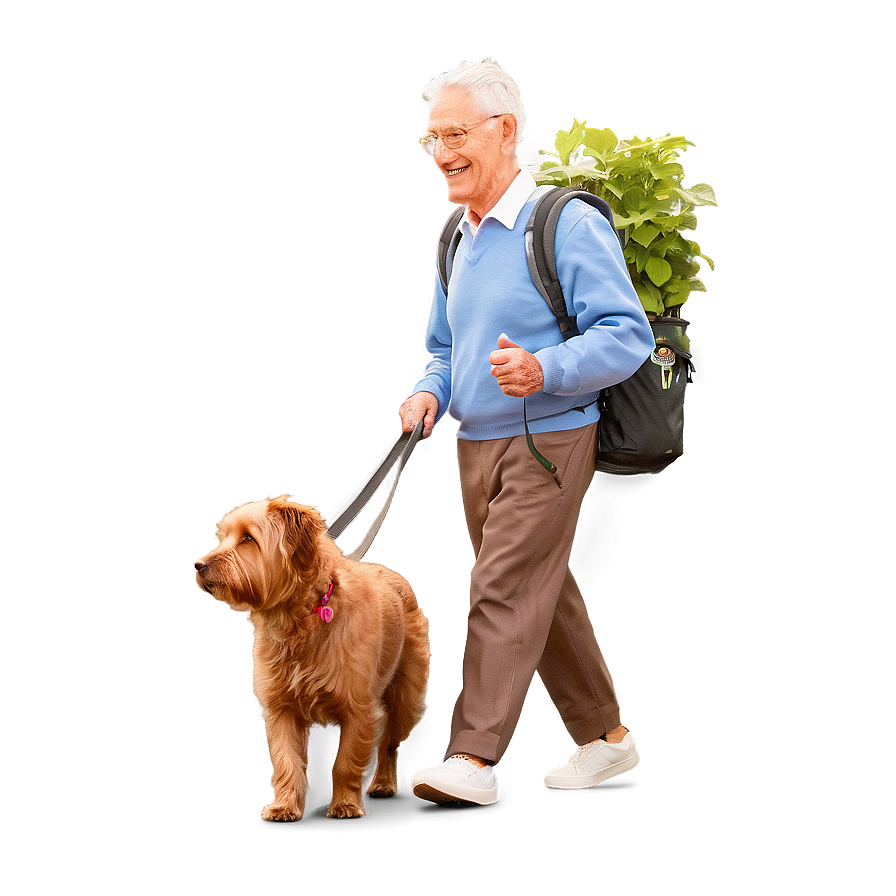 Senior Dog Walking Png 26