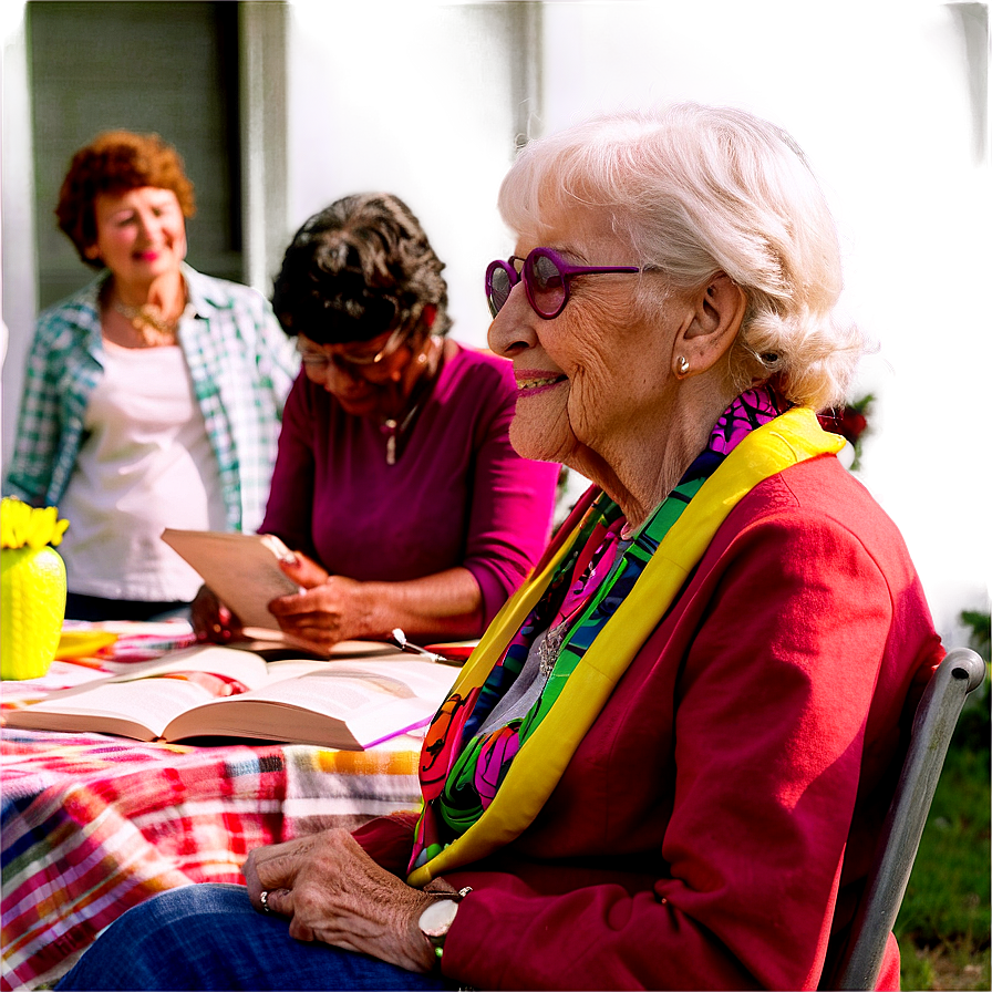 Seniors At Book Club Png Vub38