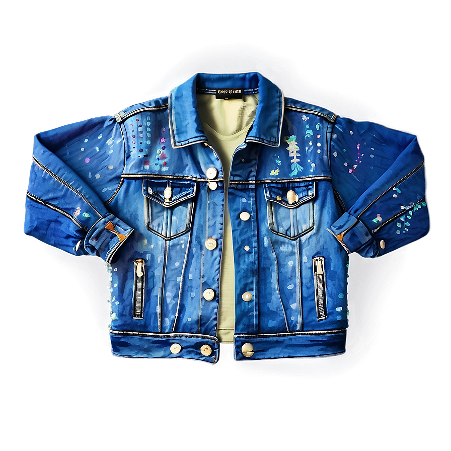 Sequin Denim Jacket Png 06132024