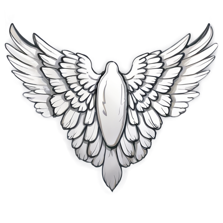 Seraphic White Wings Drawing Png Ekq69