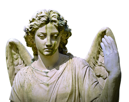 Serene Angel Statue PNG with transparent background