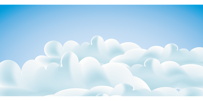 Serene Blue Cloudscape PNG with transparent background