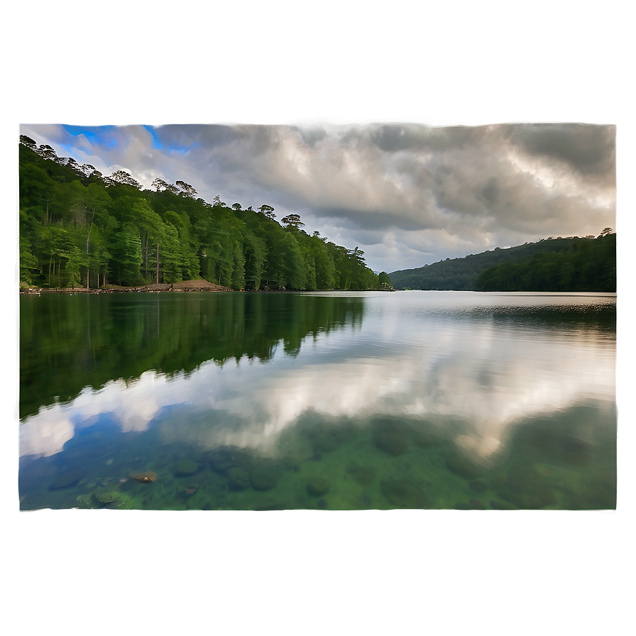 Serene Cloudy Lake Png 43