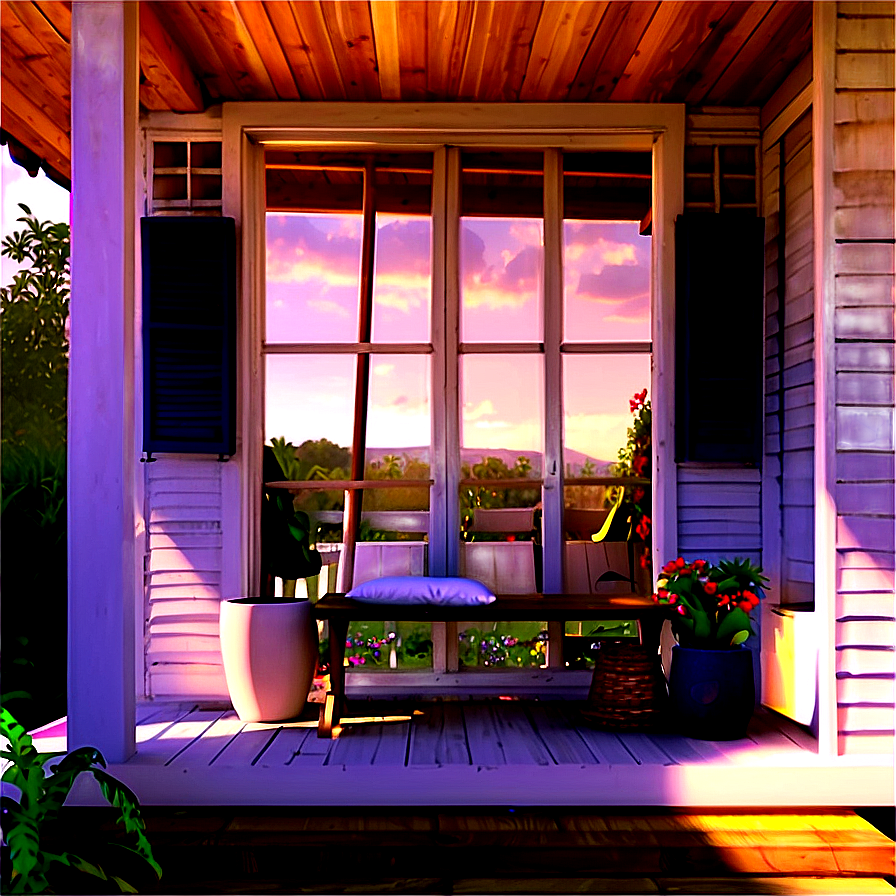 Serene Cottage Balcony Png 80