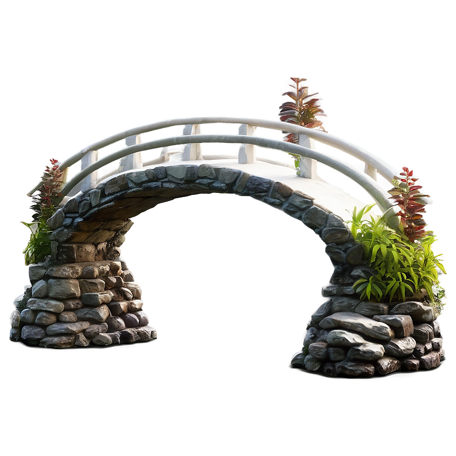 Serene Garden Bridge Png Drb