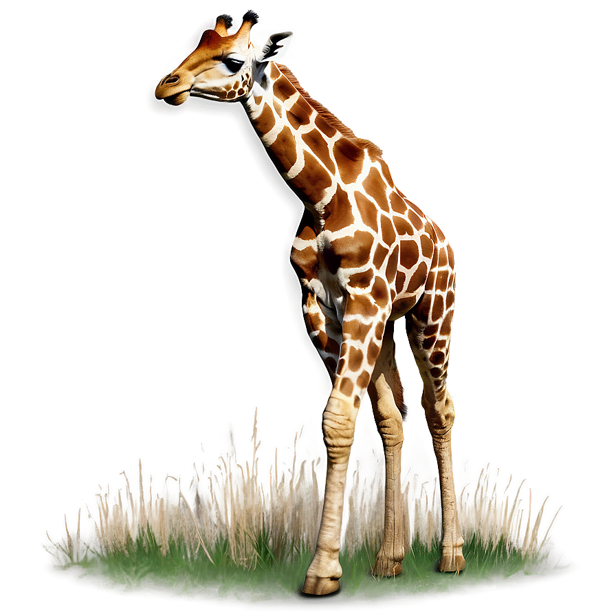 Serene Giraffe Graze Png Puo