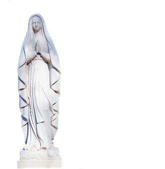 Serene Marian Statue PNG with transparent background
