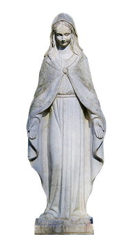 Serene Mary Statue PNG with transparent background