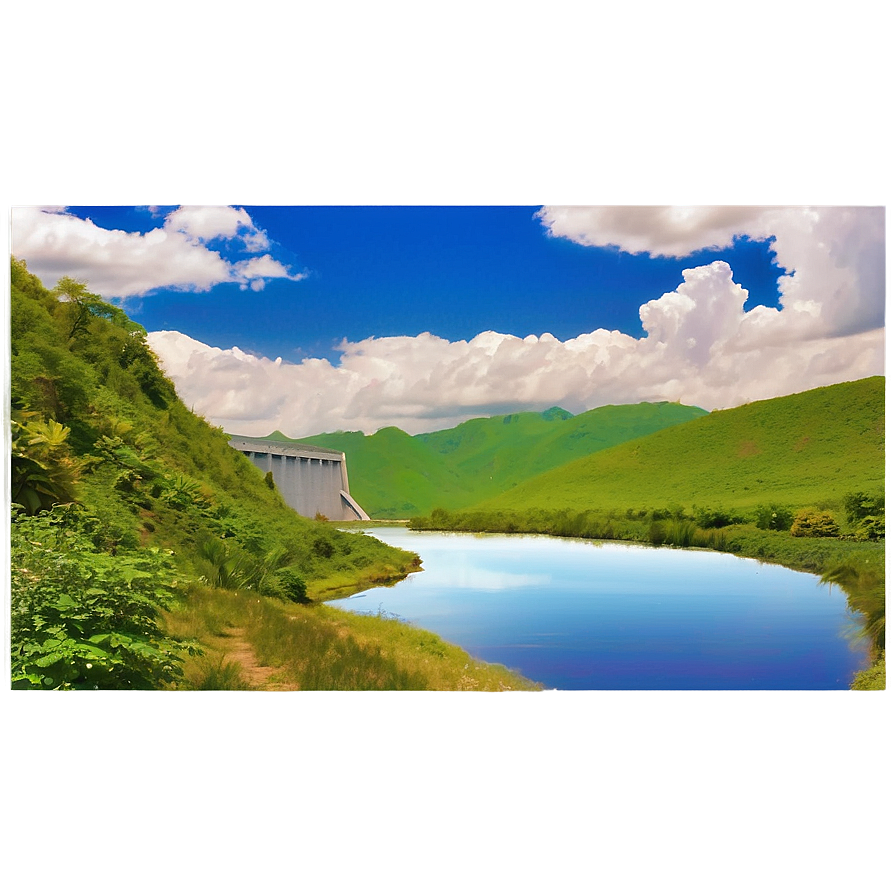 Serene Water Reservoir Dam Png 06292024