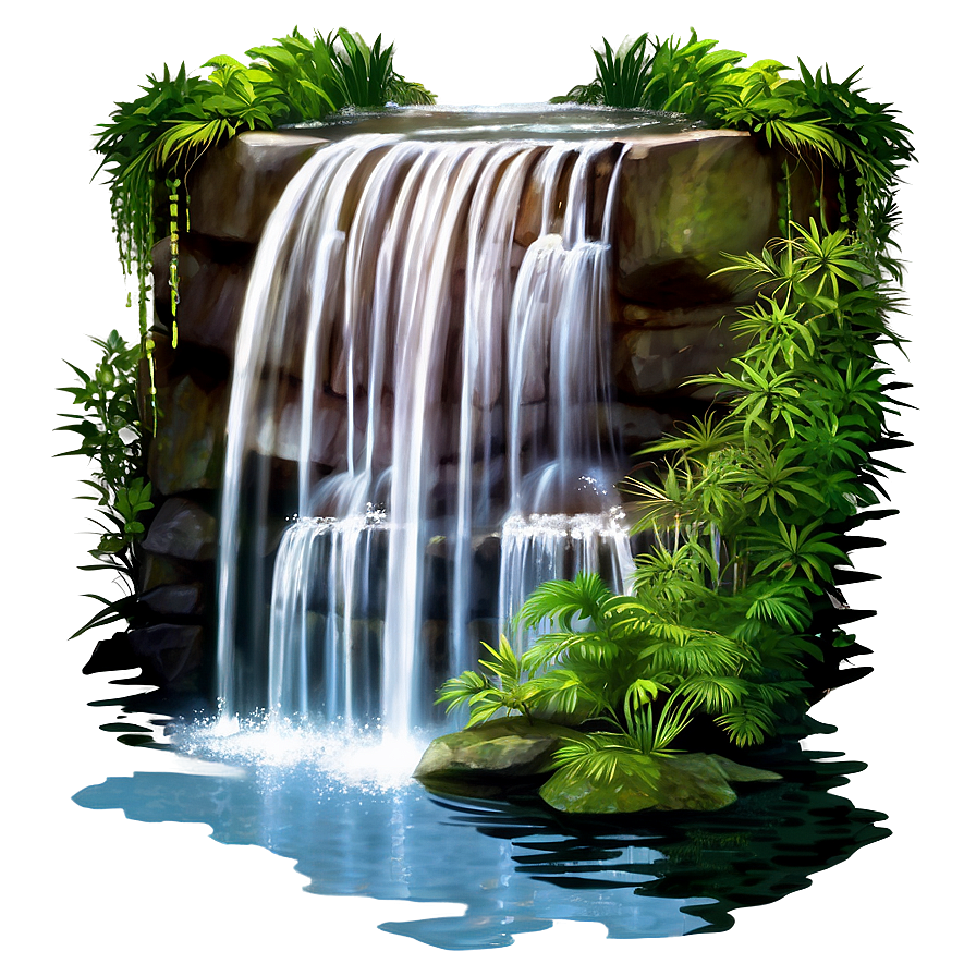 Serene Waterfall PNG 06112024 PNG with transparent background