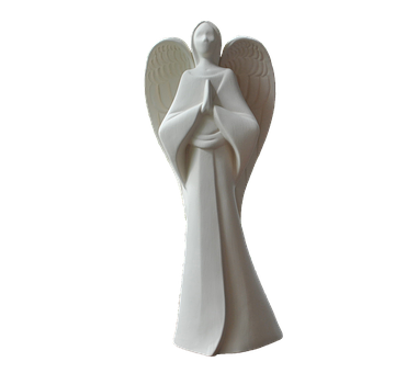 Serene White Angel Figurine PNG with transparent background