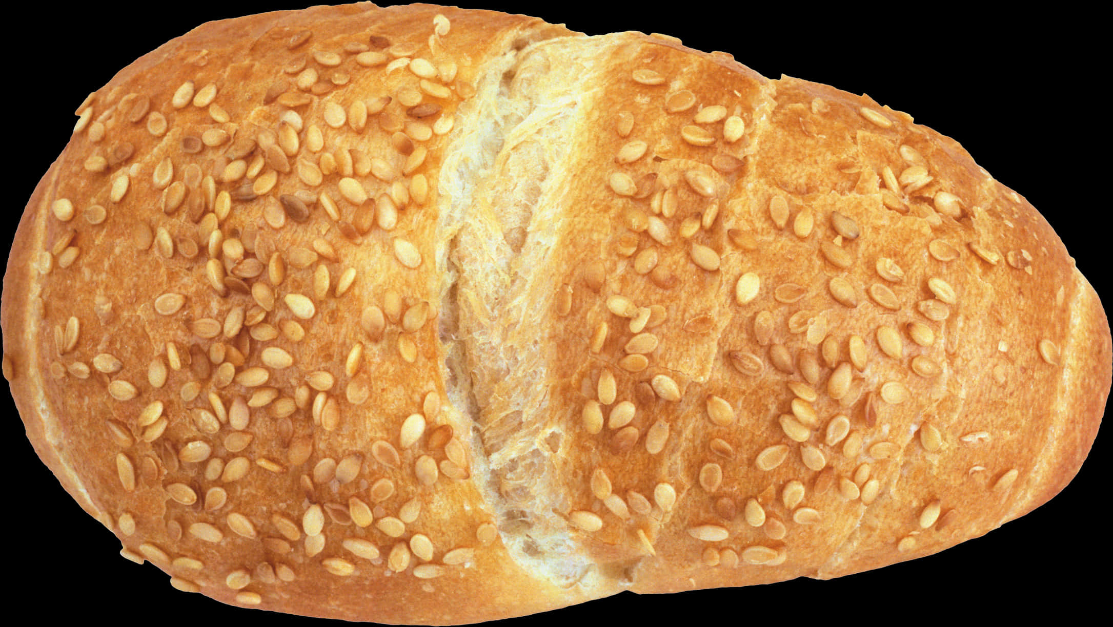 Sesame Seed Covered Bread Loaf PNG with transparent background