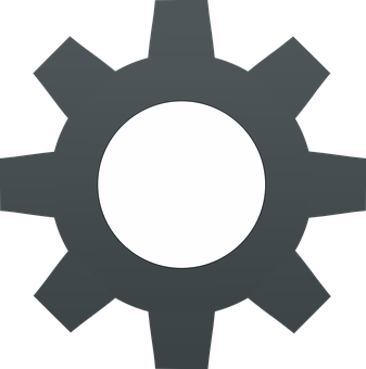 Settings Gear Icon Black Background