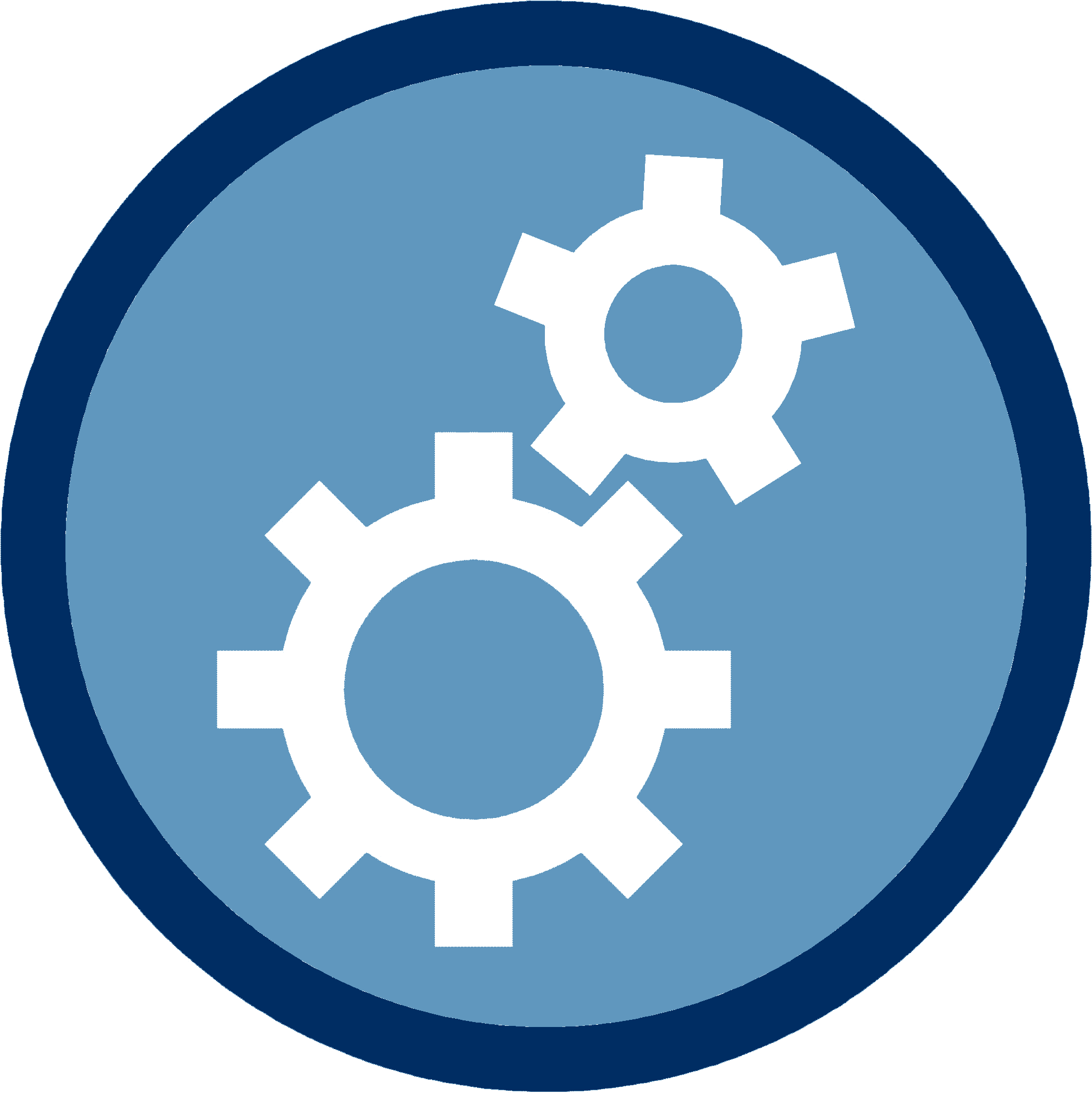 Settings Gear Icon Blue Background