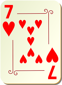 Seven_of_ Hearts_ Playing_ Card PNG with transparent background