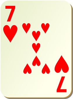 Sevenof Hearts Playing Card PNG with transparent background