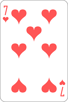 Sevenof Hearts Playing Card PNG with transparent background