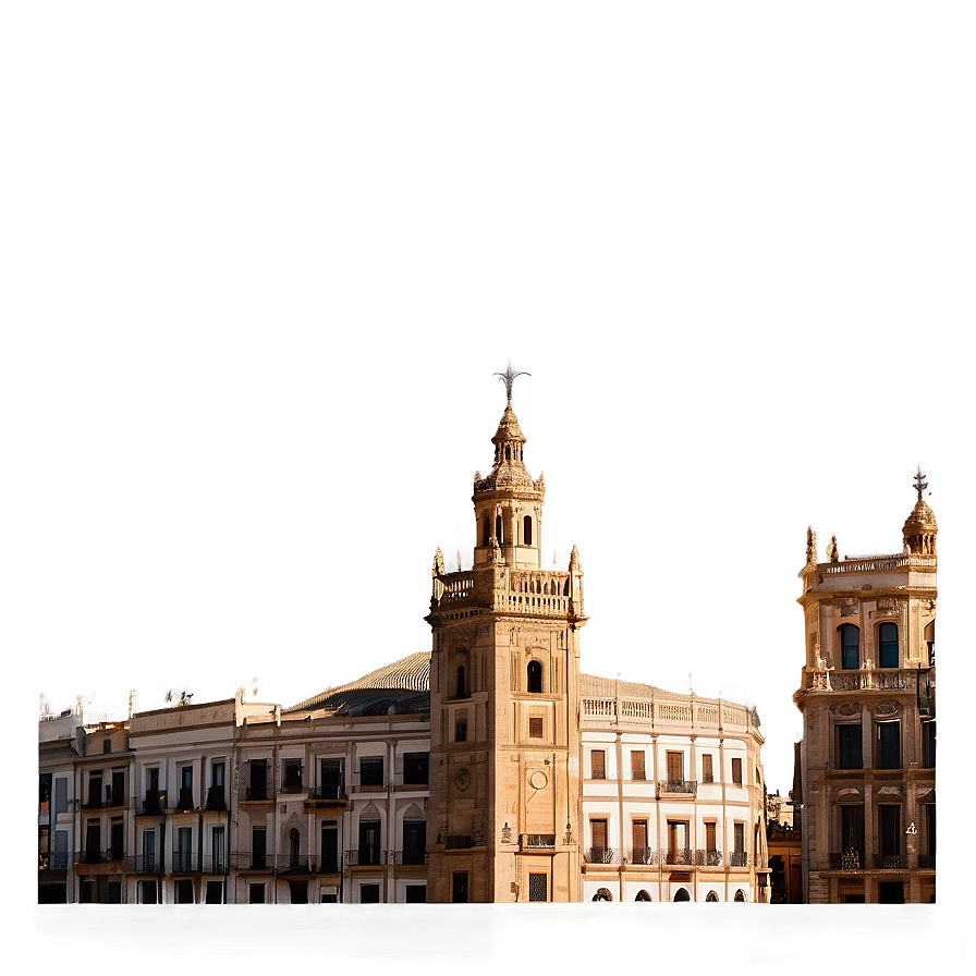 Sevilla Golden Hour Cityscape Png Dgf