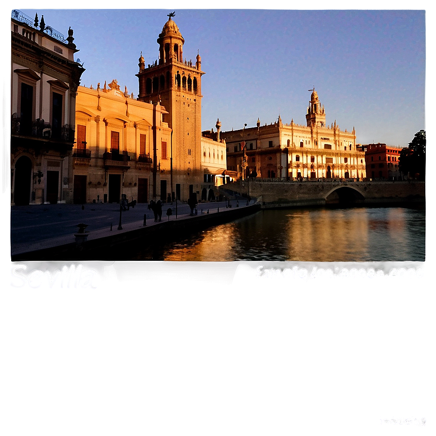 Sevilla Golden Hour Cityscape Png Wgs