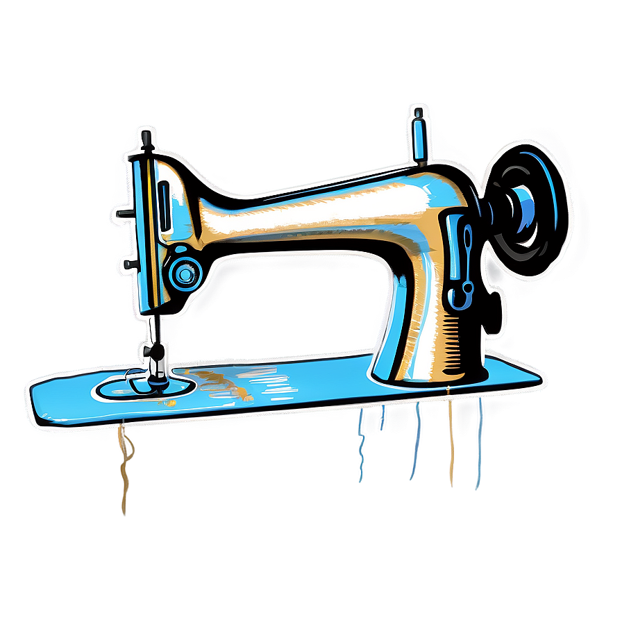 Sewing Machine with Fabric PNG 05252024 PNG image with a transparent background, free high-resolution download