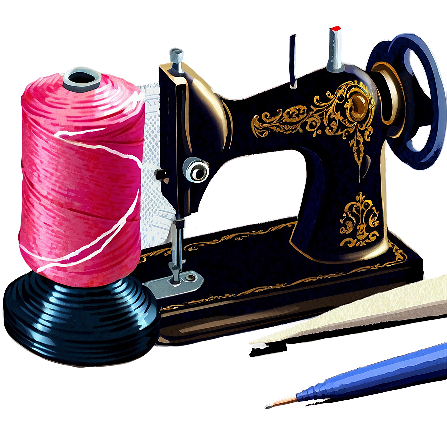 Sewing Machine With Fabric Png Fmb44