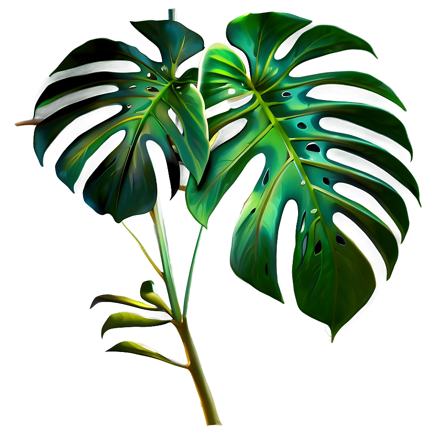 Shaded Monstera Leaf Png 05232024