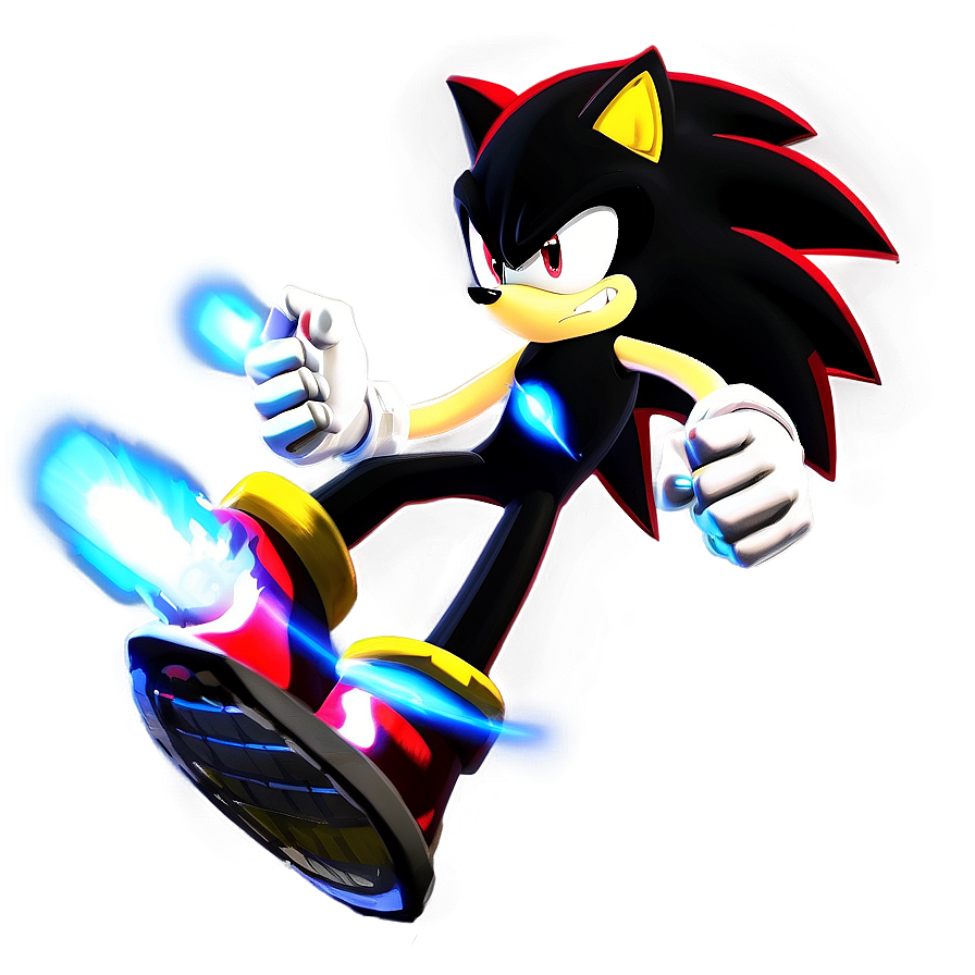 Shadow The Hedgehog in Action PNG eut PNG with transparent background