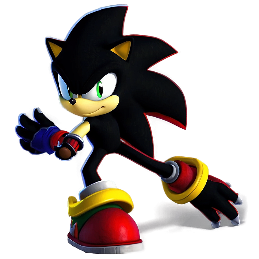 Shadow The Hedgehog in Action PNG obu PNG with transparent background