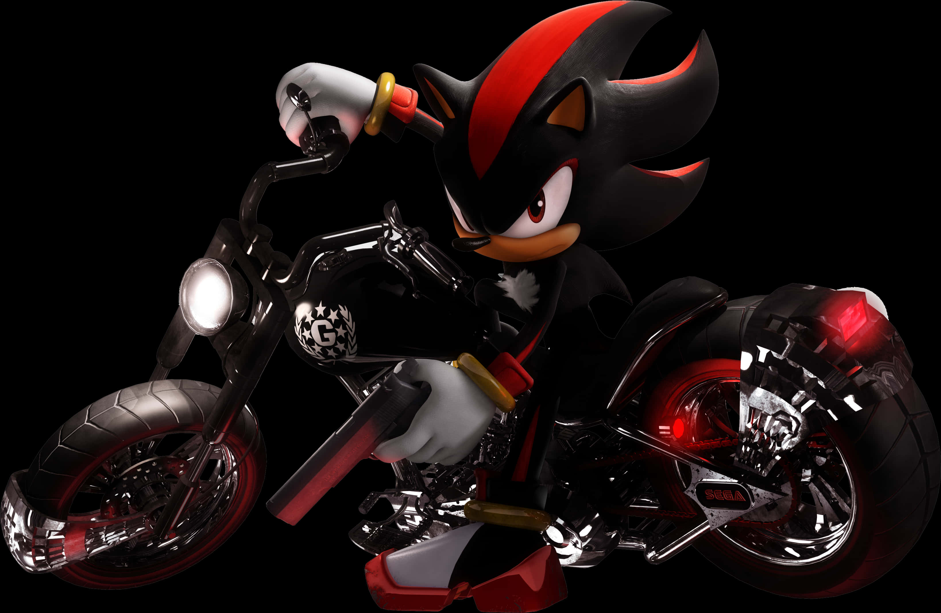 Shadow The Hedgehog On Motorcycle