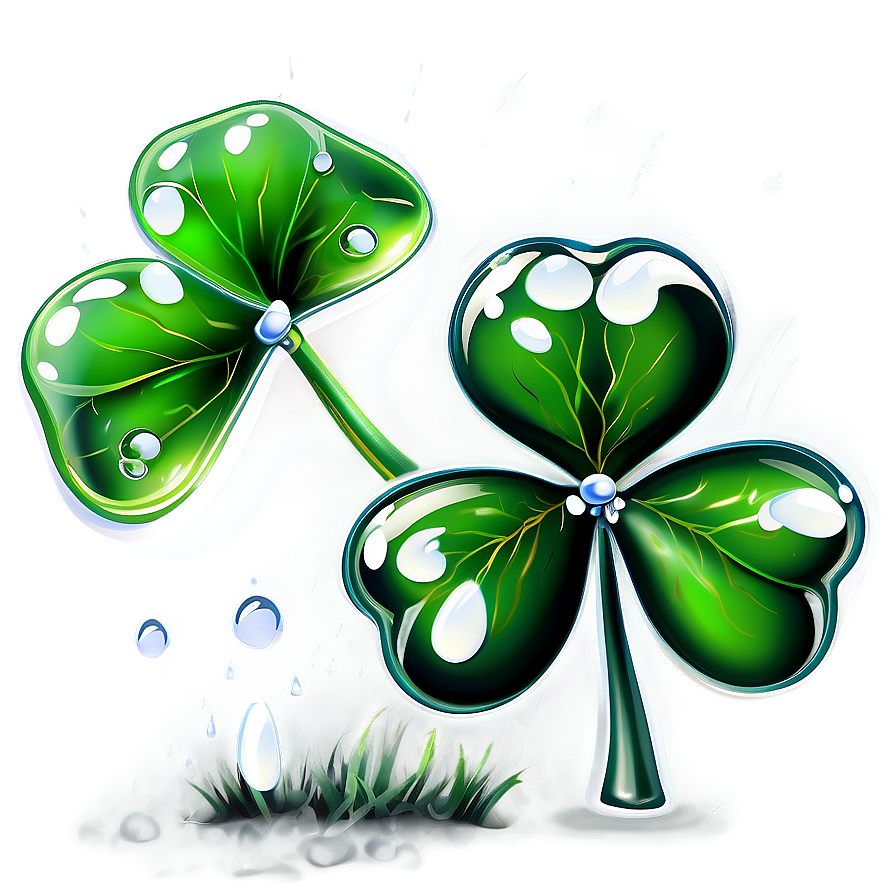 Shamrock With Dew Drops Png Ucy