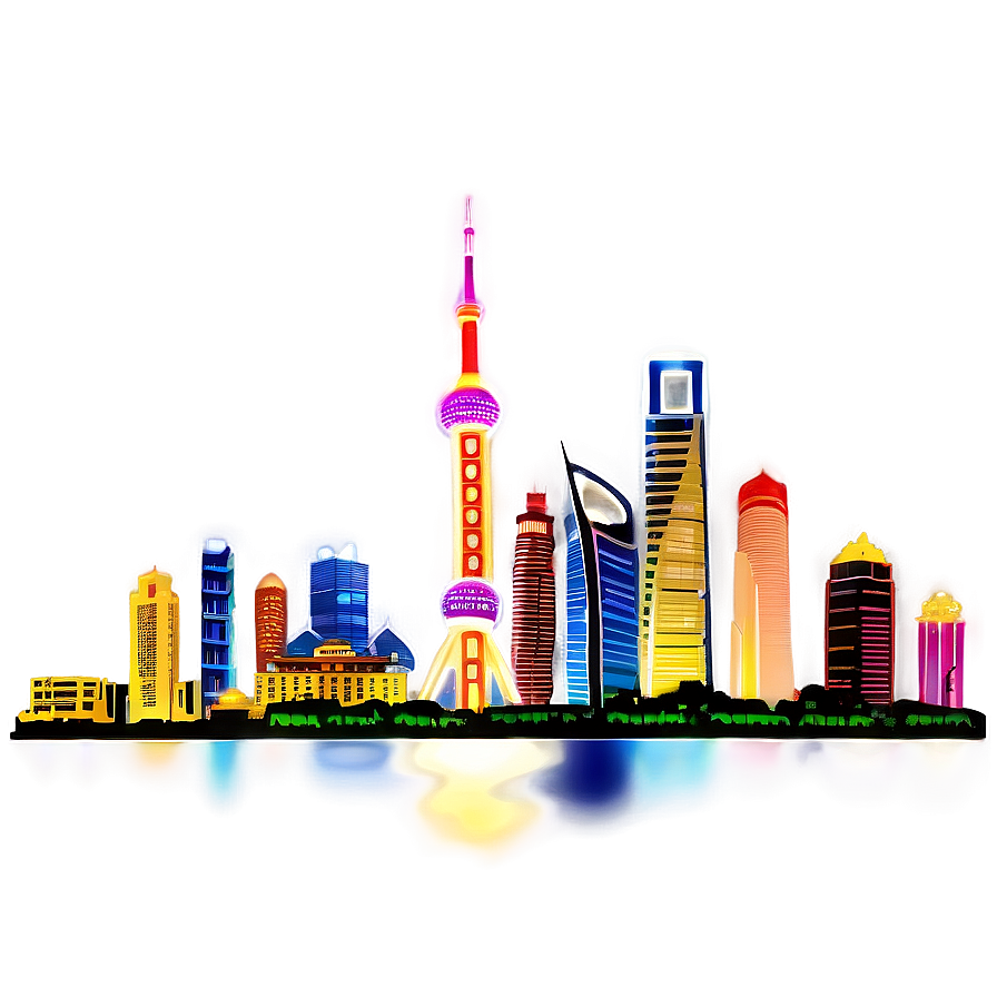 Shanghai Skyline Night View Png 61