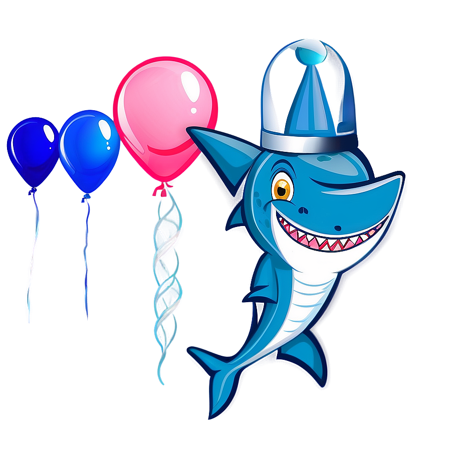 Shark Cartoon With Balloon Png Ura36