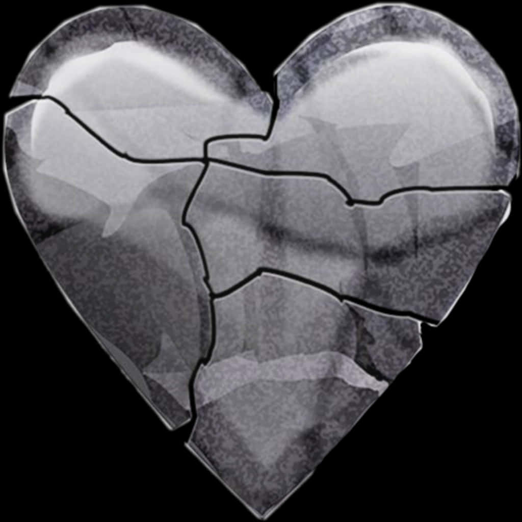 Shattered Glass Heart PNG with transparent background