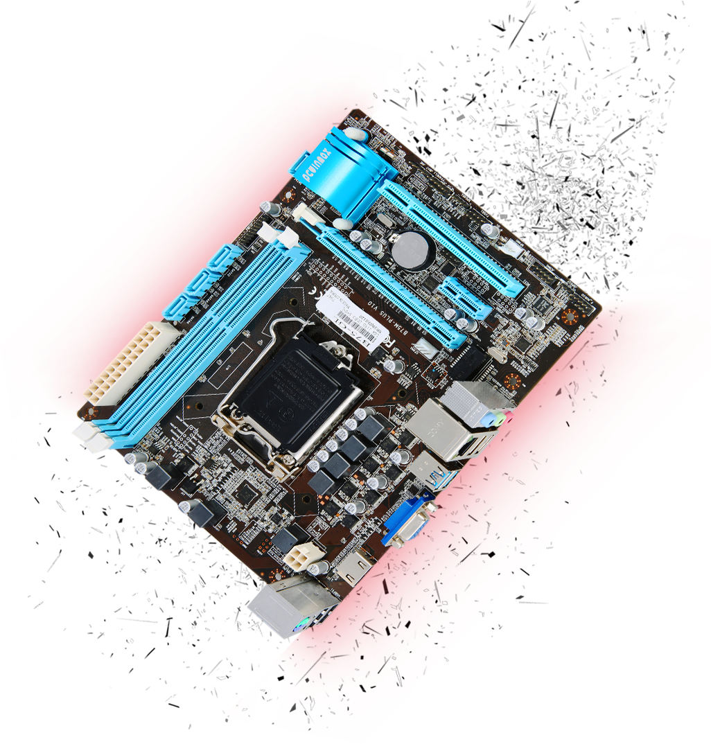 Shattered Motherboard Artistic Concept