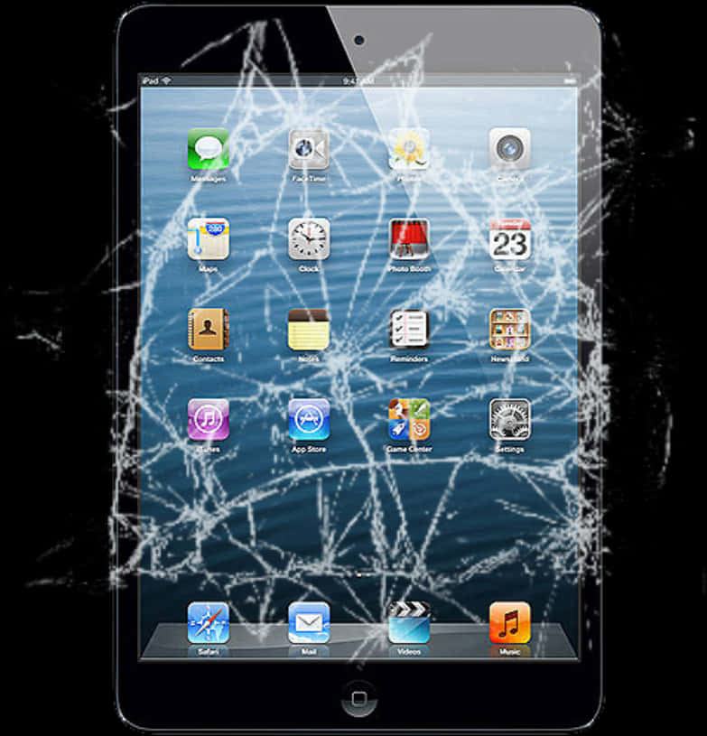 Shatteredi Pad Screen PNG with transparent background