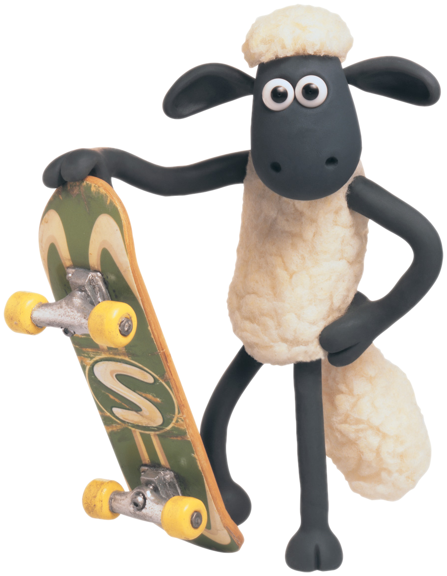 Shaunthe Sheep Skateboarding