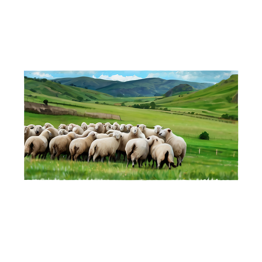 Sheep Landscape Png Xvi85