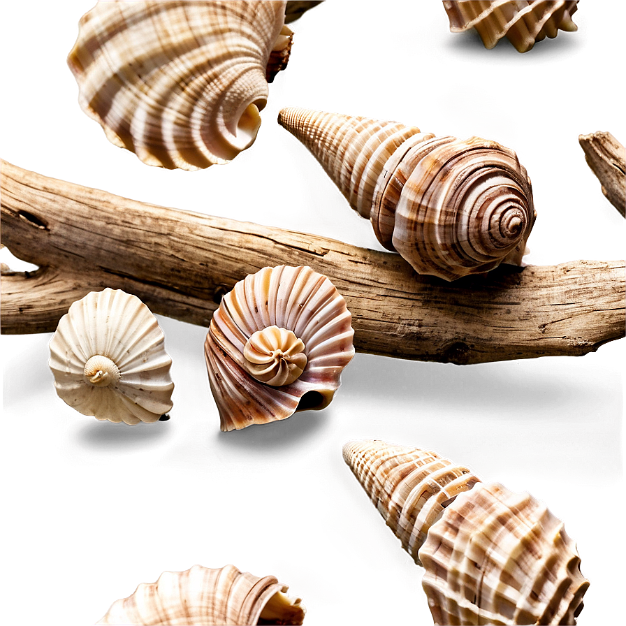 Shells With Driftwood Png 06212024