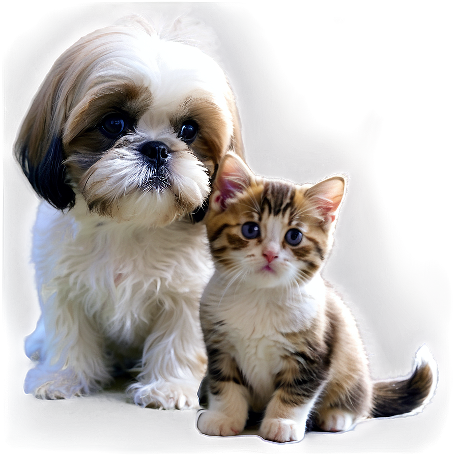 Shih Tzu And Kitten Friends Png 06242024