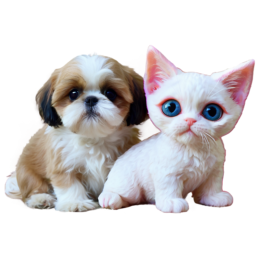 Shih Tzu And Kitten Friends Png 4