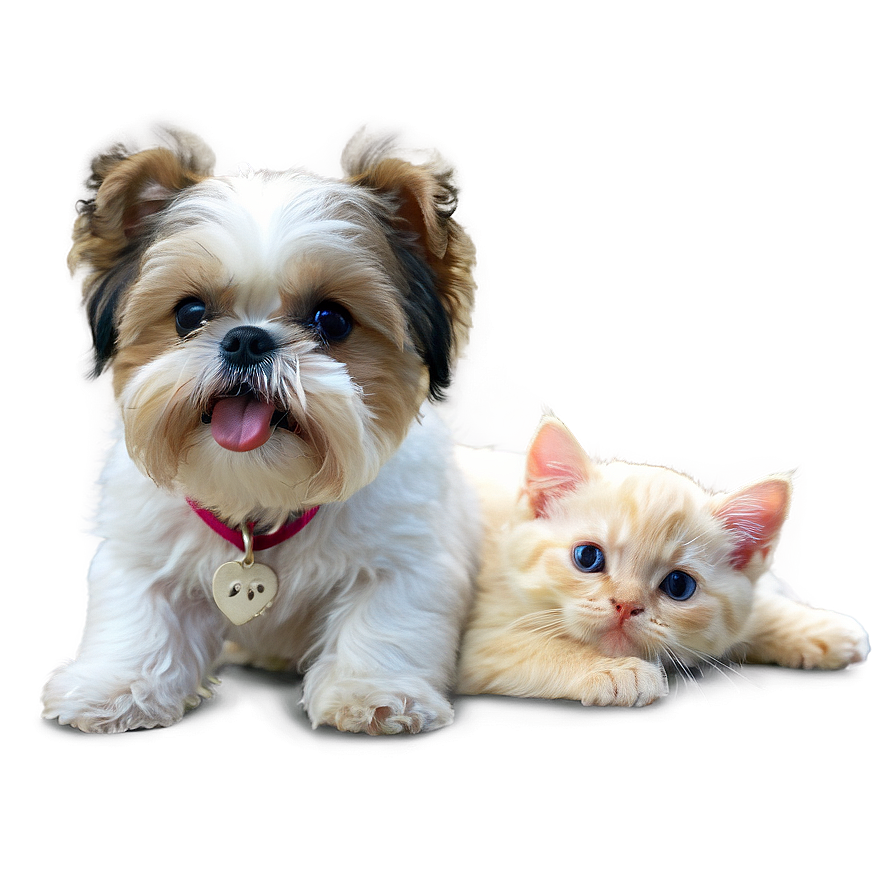 Shih Tzu And Kitten Friends Png Fba46