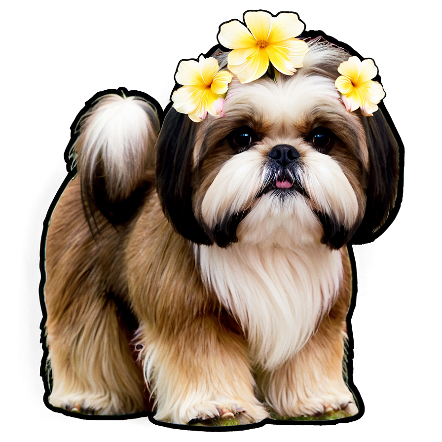 Shih Tzu In Flower Garden Png 06242024