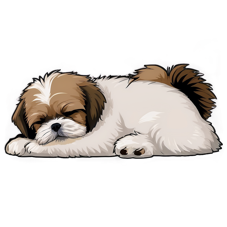 Shih Tzu Sleeping Peacefully Png 06242024