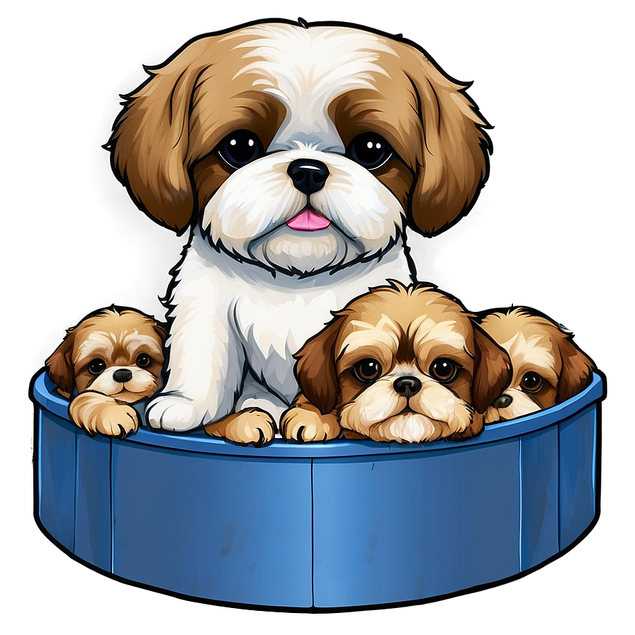 Shih Tzu With Puppies Png 82